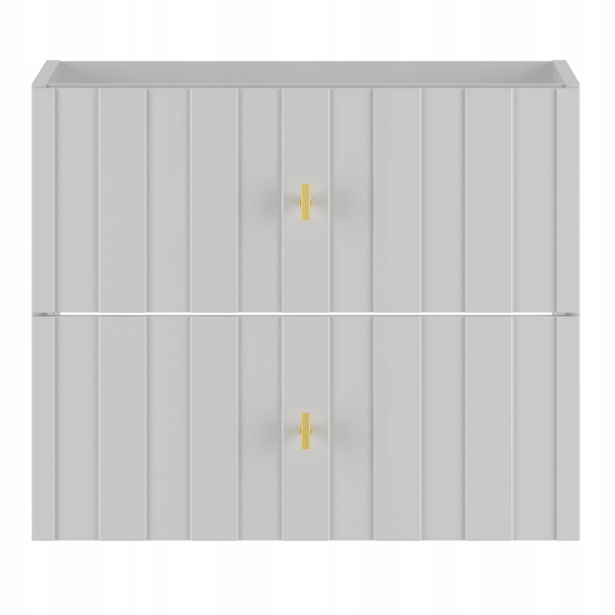 Szafka łazienkowa ELEGANTE 60 cm biała wisząca złote uchwyty mat - 2