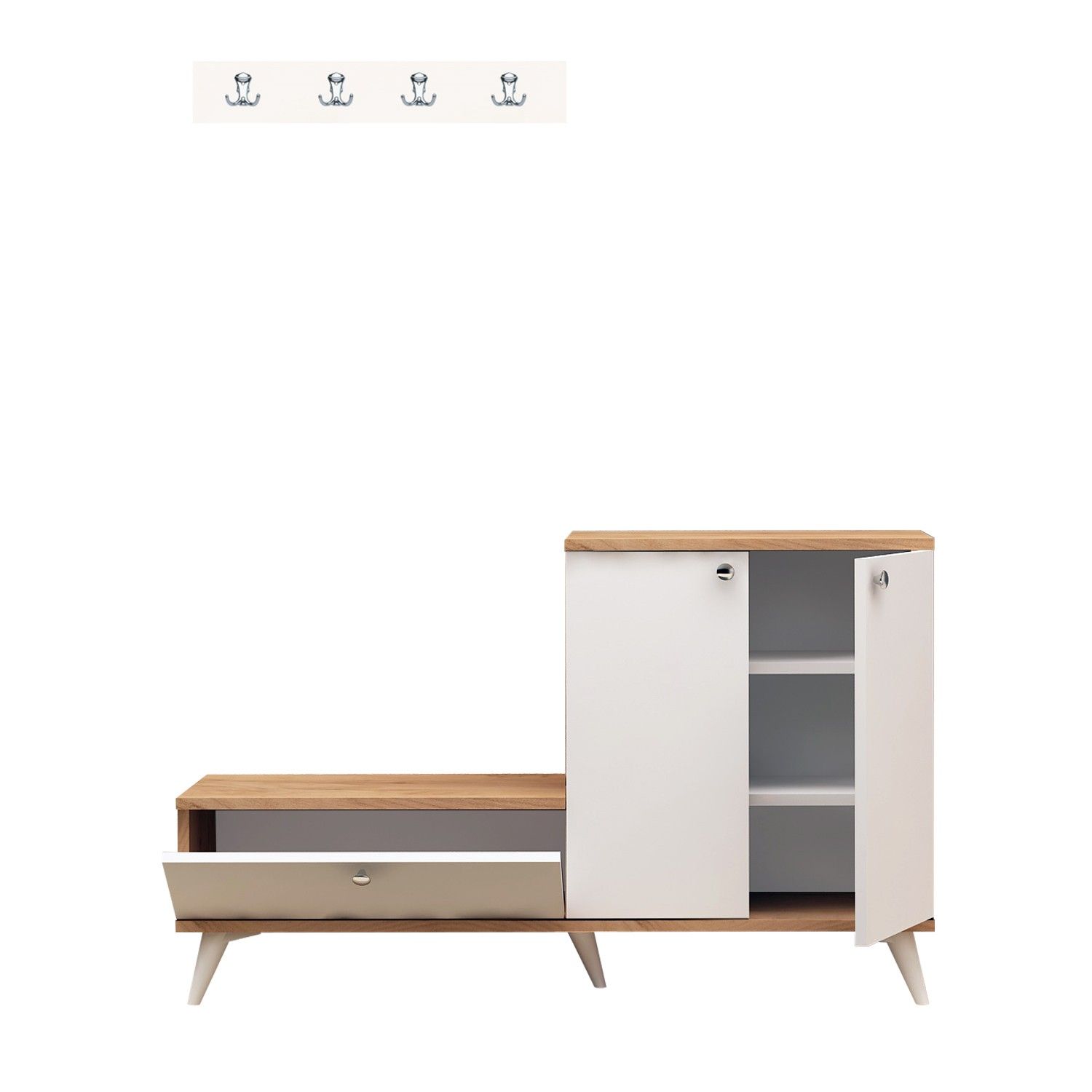 Menzzo  Recibidor Evva Roble Blanco , Leroy Merlin