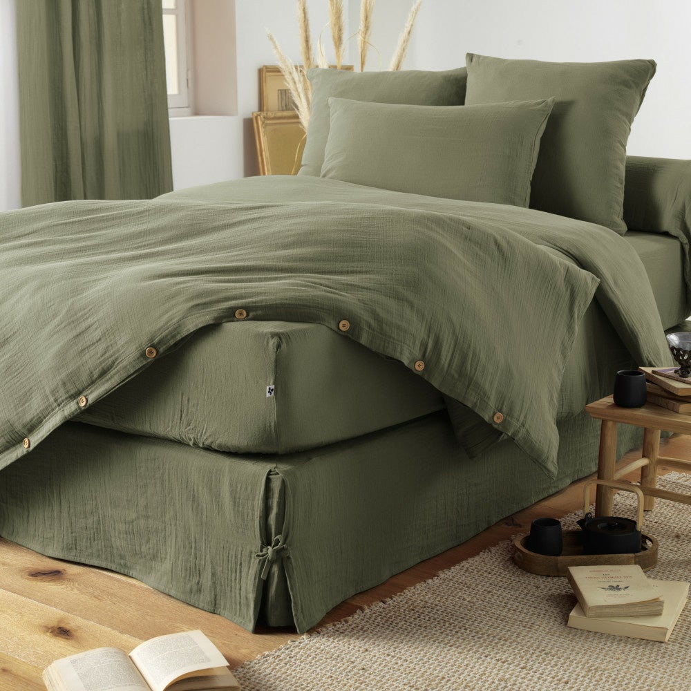 Housse de couette 240 x 220 cm – Double Gaze de Coton Luxe - Romarin - 3
