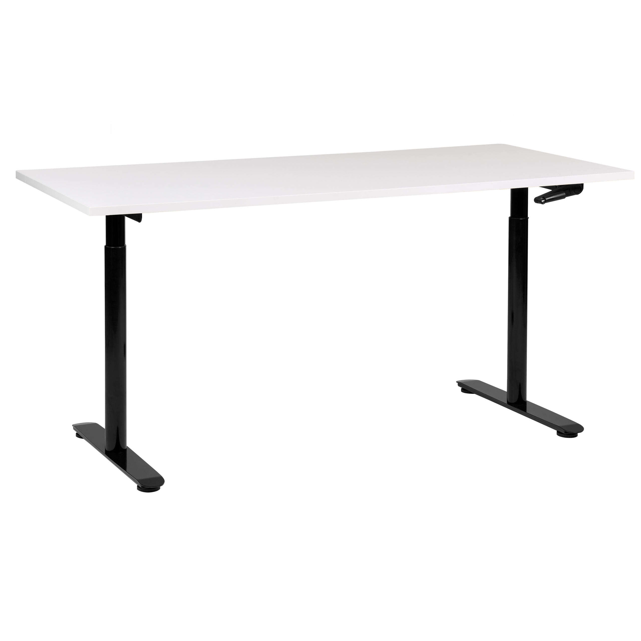 Bureau Réglable En Hauteur 110x60 Cm Flycity - Réglage Manuel 72-115 Cm - Blanc, Plan De Travail Anti-Rayures