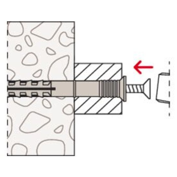 Boîte de 200 chevilles à clou - N5x25/1F - Avec collerette épaisse - Tête fraisée - 8