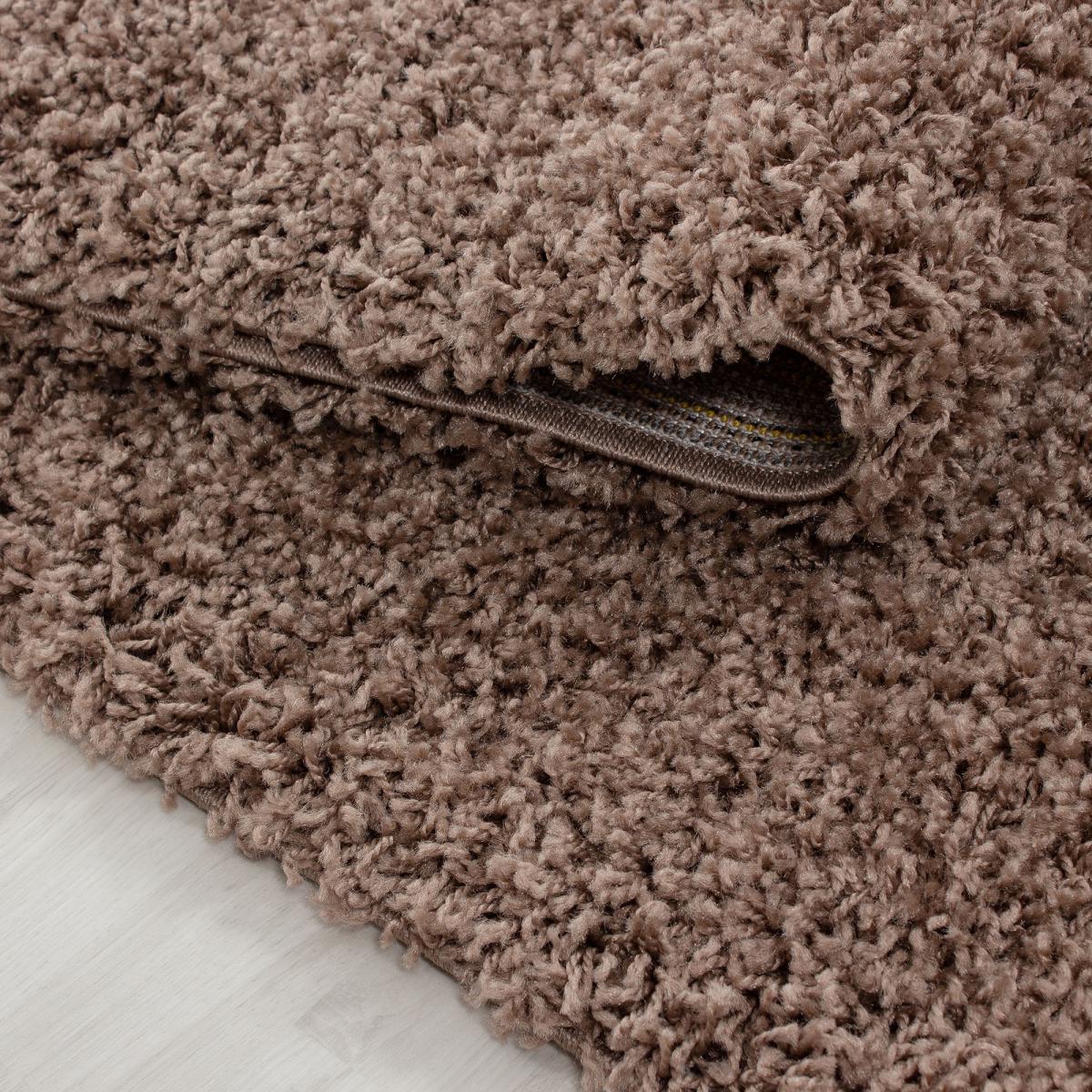 Tapis poils longs shaggy 240x340 rectangle tissé mocca motif uni UNI L - 5
