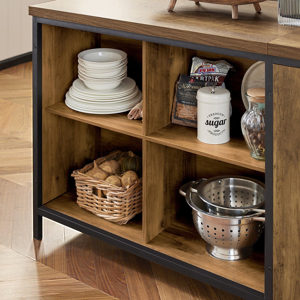 SoBuy Wyspa kuchenna Brązowy 170x60x88.5cm Przemysłowy KNL01-F - 4