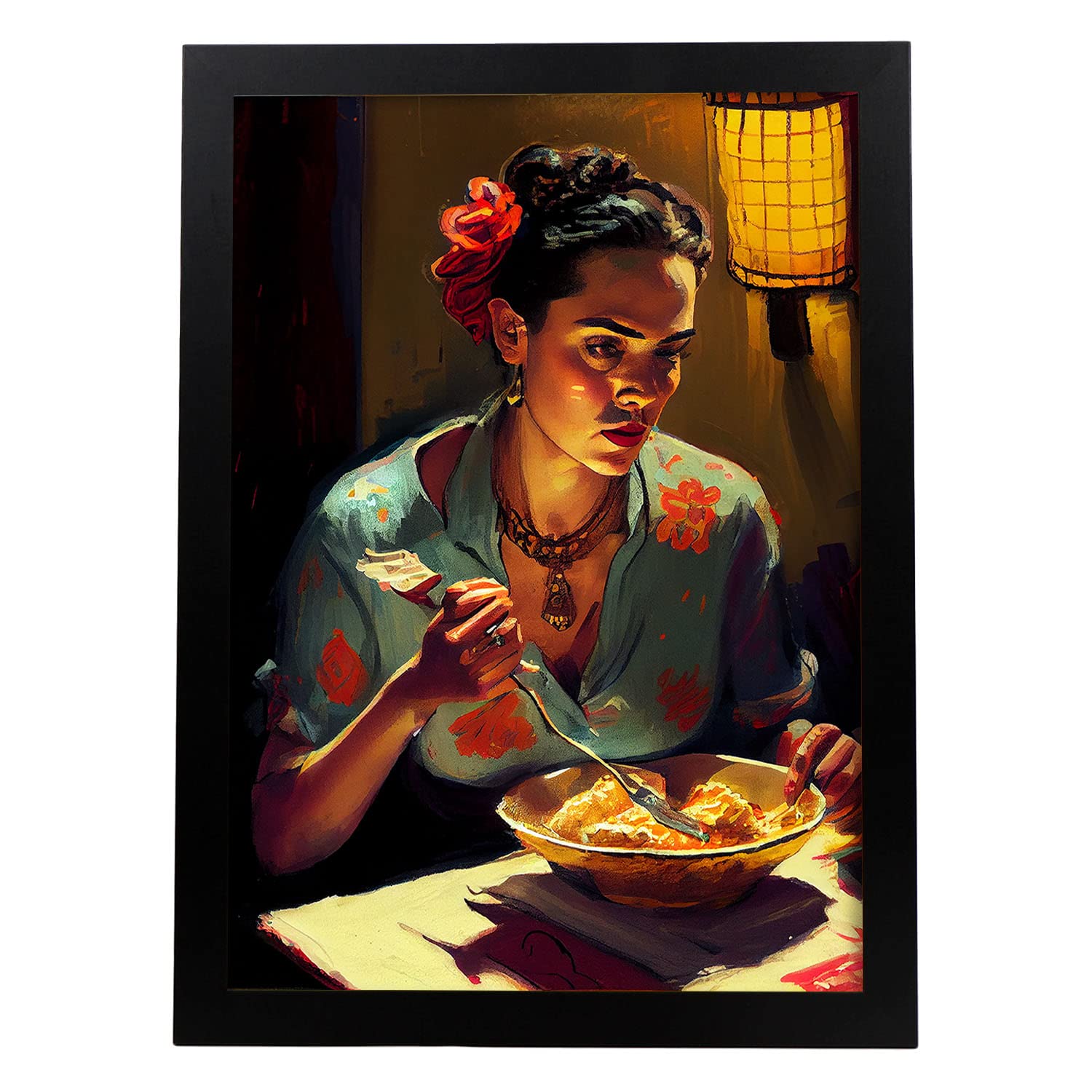 Nacnic poster de frida kahlo en estilo retrato a todo color ilustraciones y caricaturas de personajes históricos famosos diseño y a3 marco negro