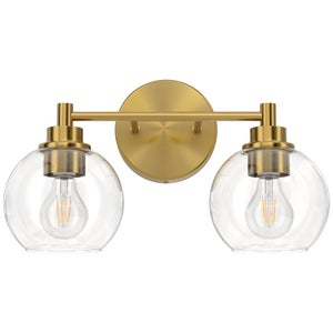 Lustre Laiton 2 Lumières Avec Poterie – Applique Plafonnier Vintage