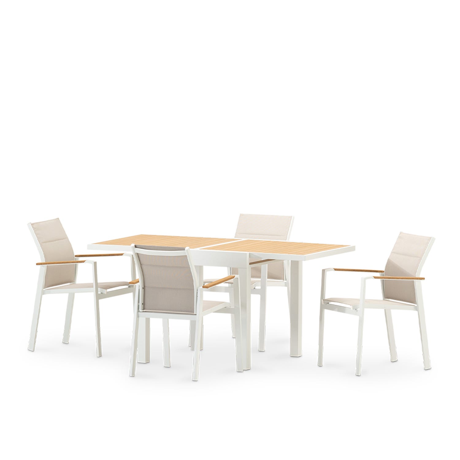 Ensemble table et 6 chaises - chaises avec coussin d'assise et dossier Ensemble table et 6 chaises - chaises avec coussin d'assise et dossier