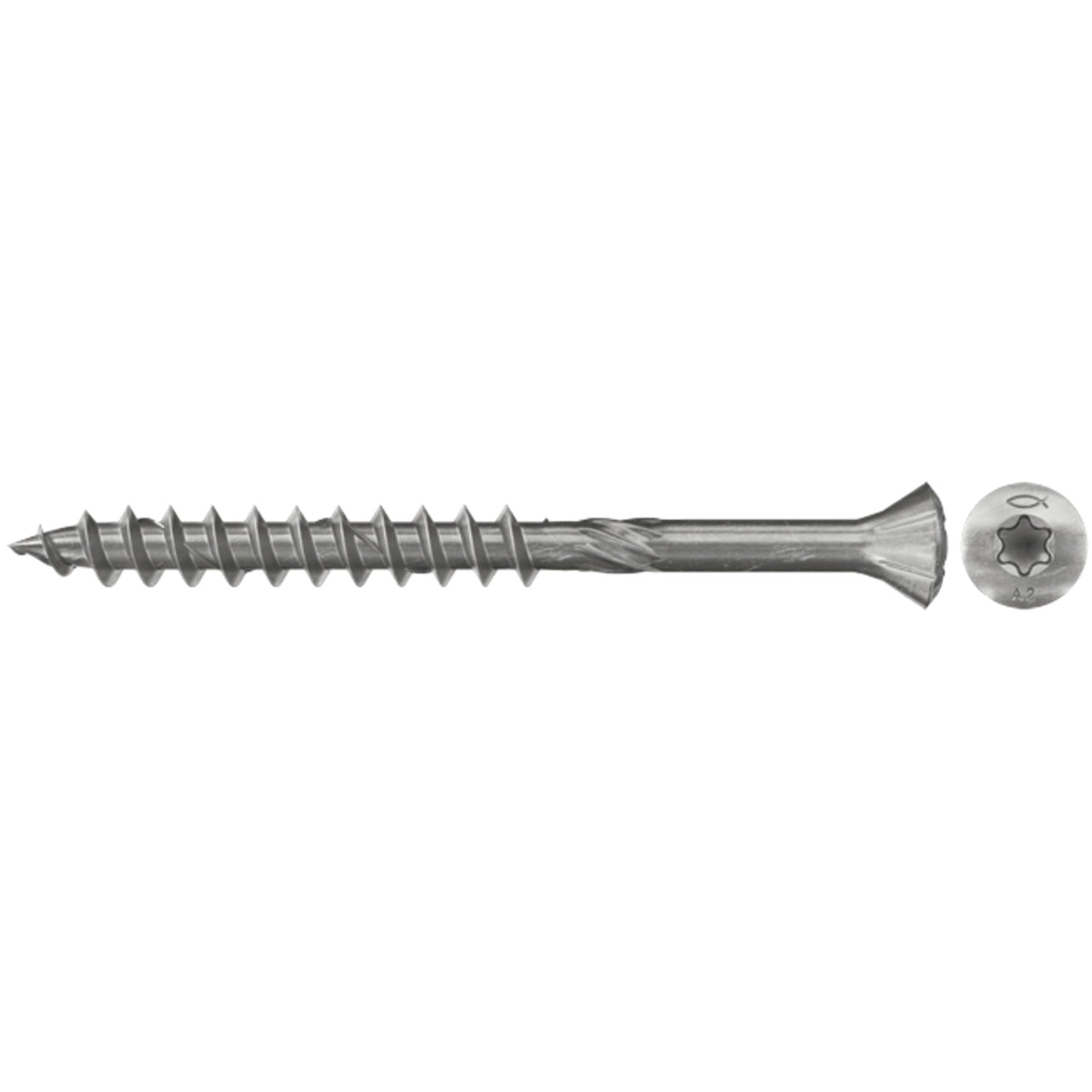 Wkręt do elewacji drewnianych Fischer 300x FFSII-RT6 4,5 x 40 mm, łeb stożkowy, stal nierdzewna A2, gwint częściowy, wewnętrzny, gwiazdka, TX - 548559