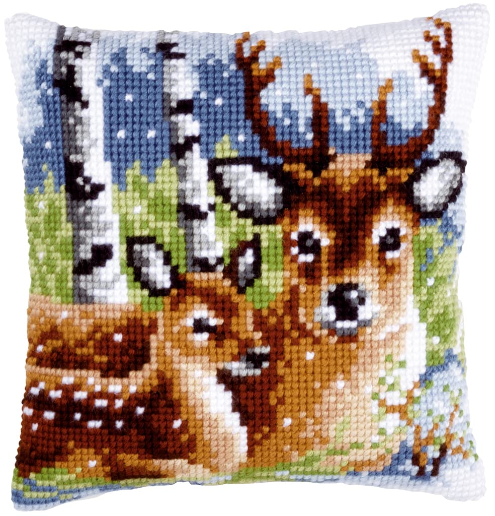 WallustrioaW cane animale Ricamo per Cuscino a Punto Croce prestampato ,barboncino,Punto Croce Kit Ricamo A Punto Croce Kit Cuscino Per Arredamento Casa 45x45cm