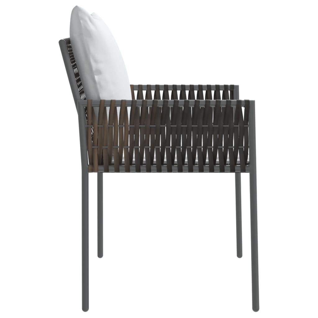 Chaise de jardin avec coussin en Résine tressée Marron - 5