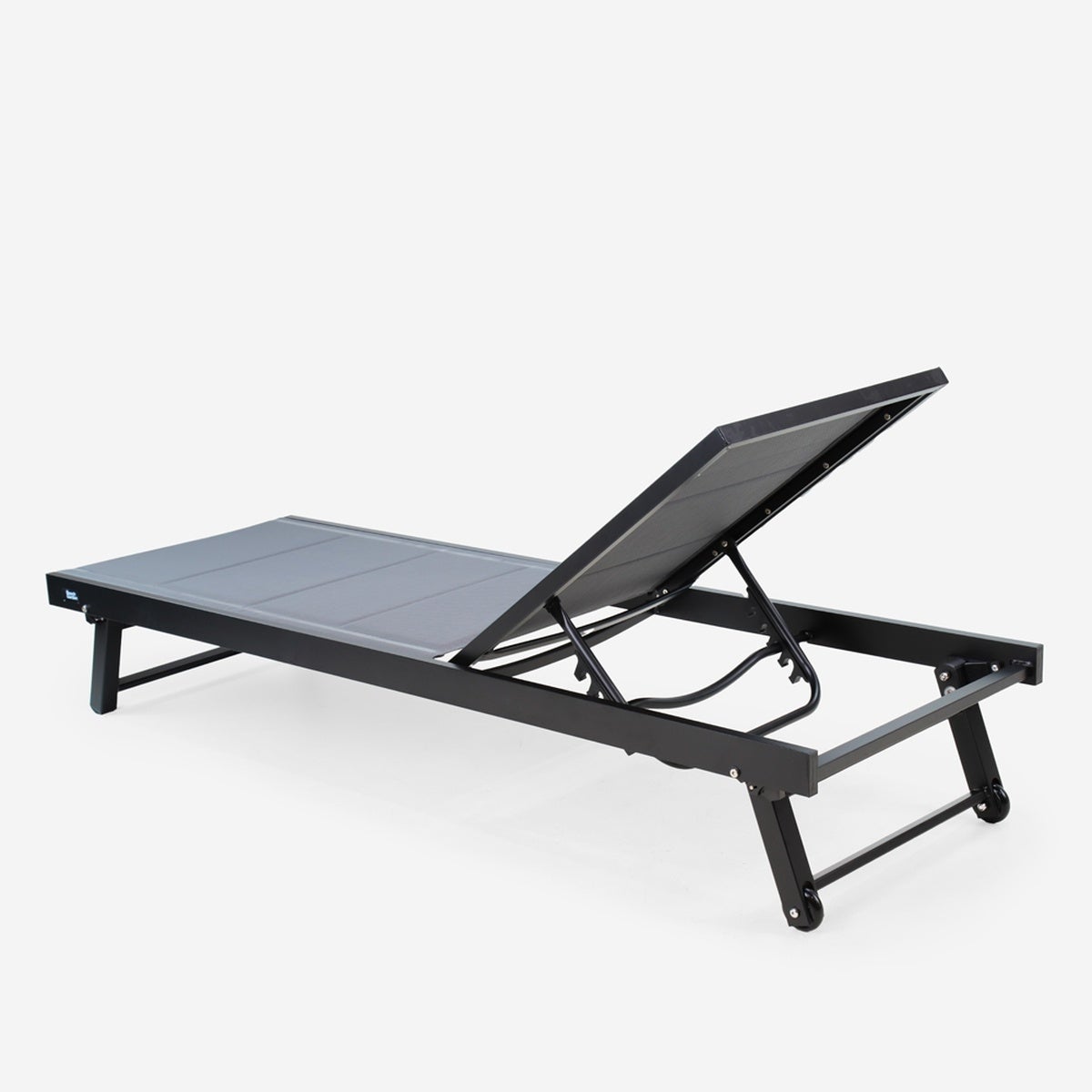 Stock 4 lettini prendisole da giardino piscina alluminio ruote Rimini - Grigio Scuro - 4