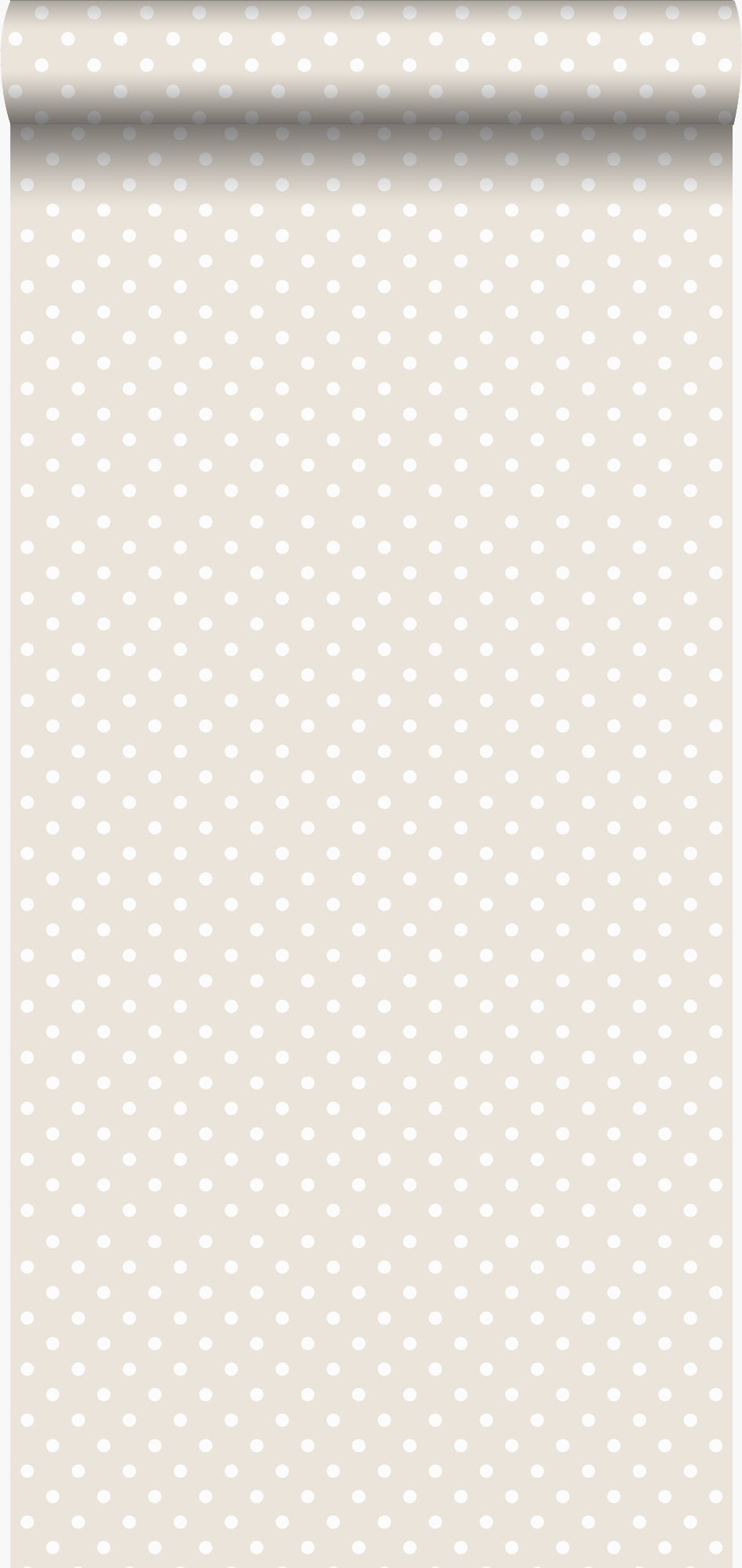 Tapeta kropki ciemny beż - 53 cm x 10.05 m - ORIGIN