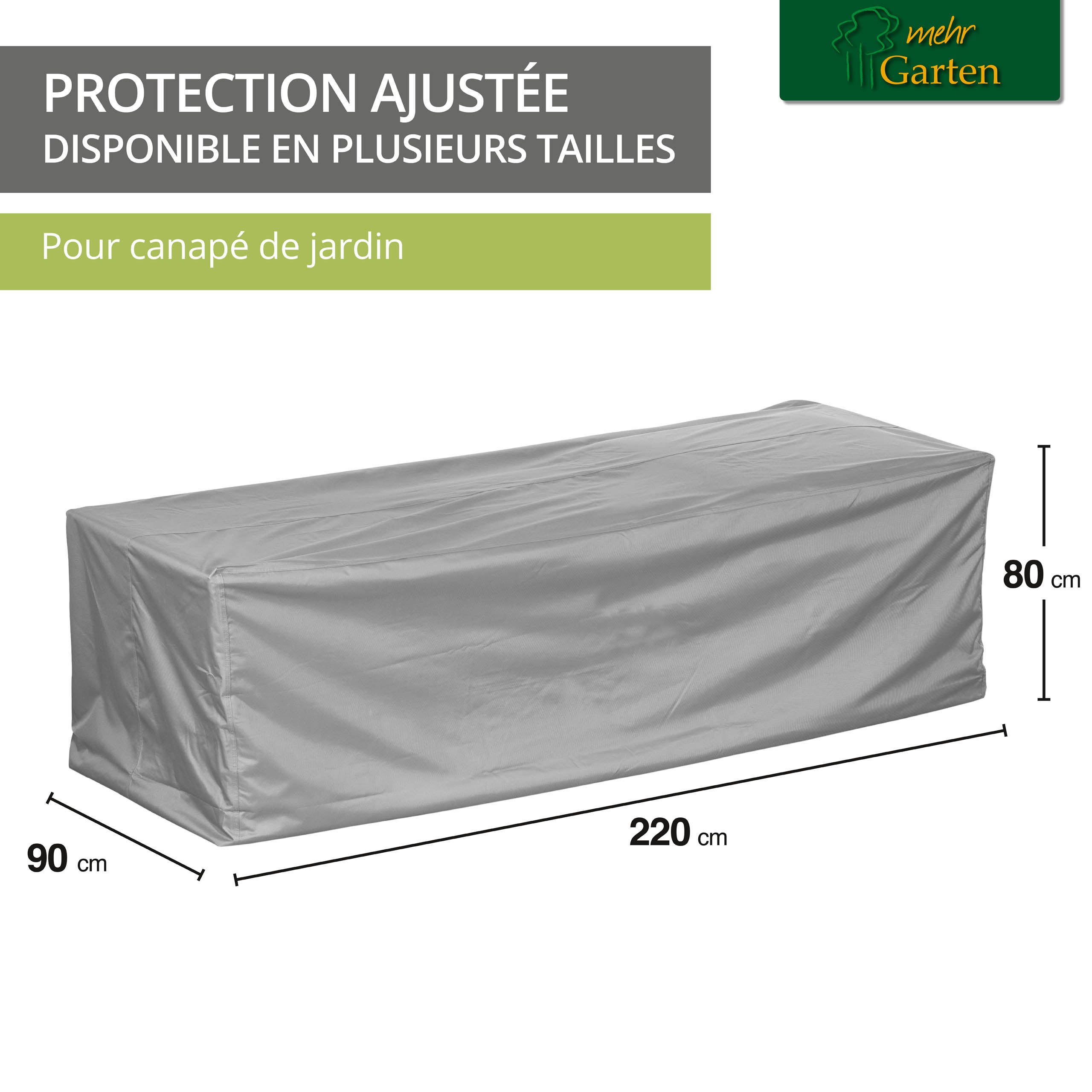 Mehr Garten - Pokrowiec na sofę Premium PROTECT, wymiary: 220(szer.) x 90(gł.) x 80(wys.) cm I Pokrowiec ochronny na wodoodporne meble ogrodowe. - 2