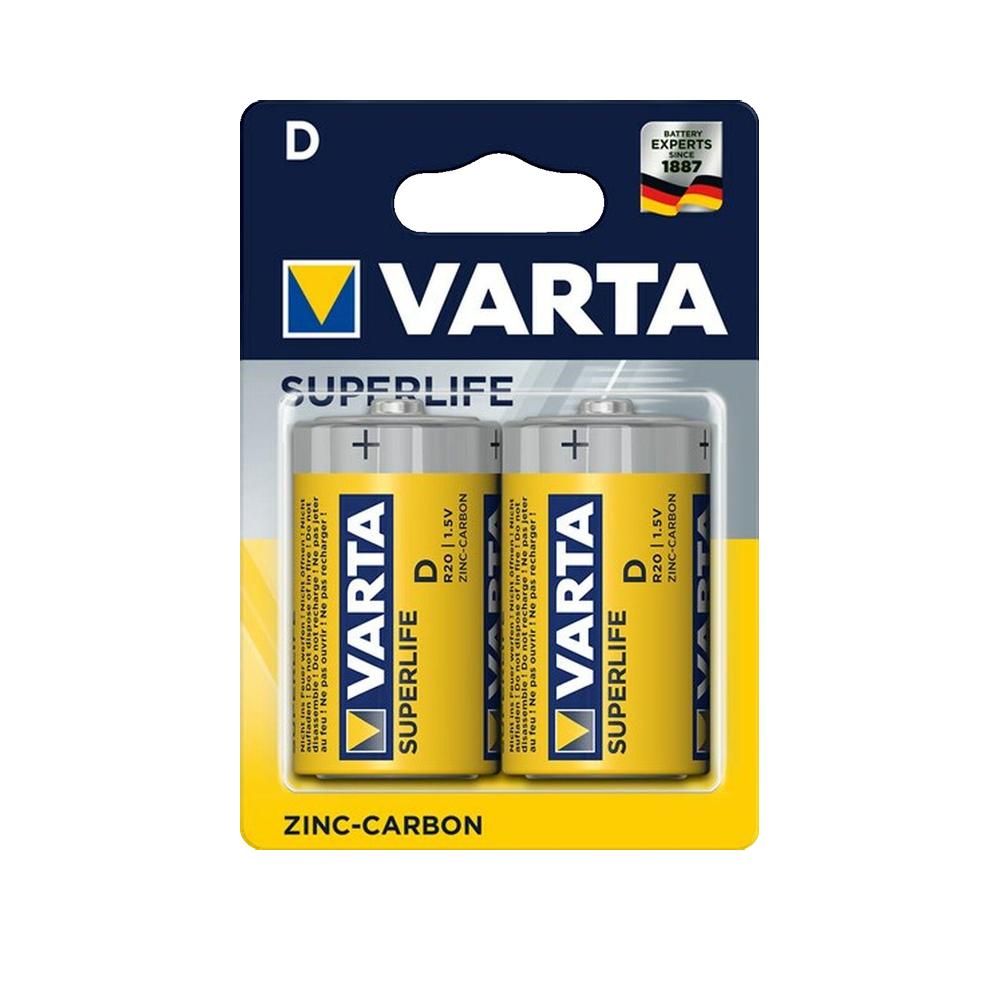 Bateria Varta R20 D cynkowo-węglowa 1,5 V żółta