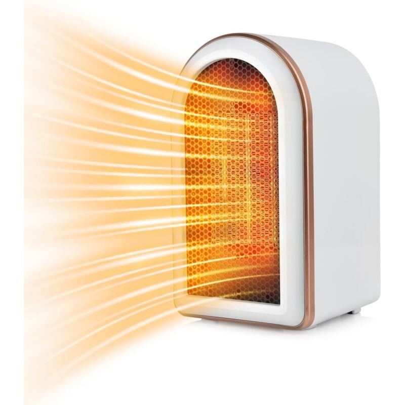 Elektryczny grzejnik z termowentylatorem, energooszczędny, zabezpieczony przed przewróceniem, biały