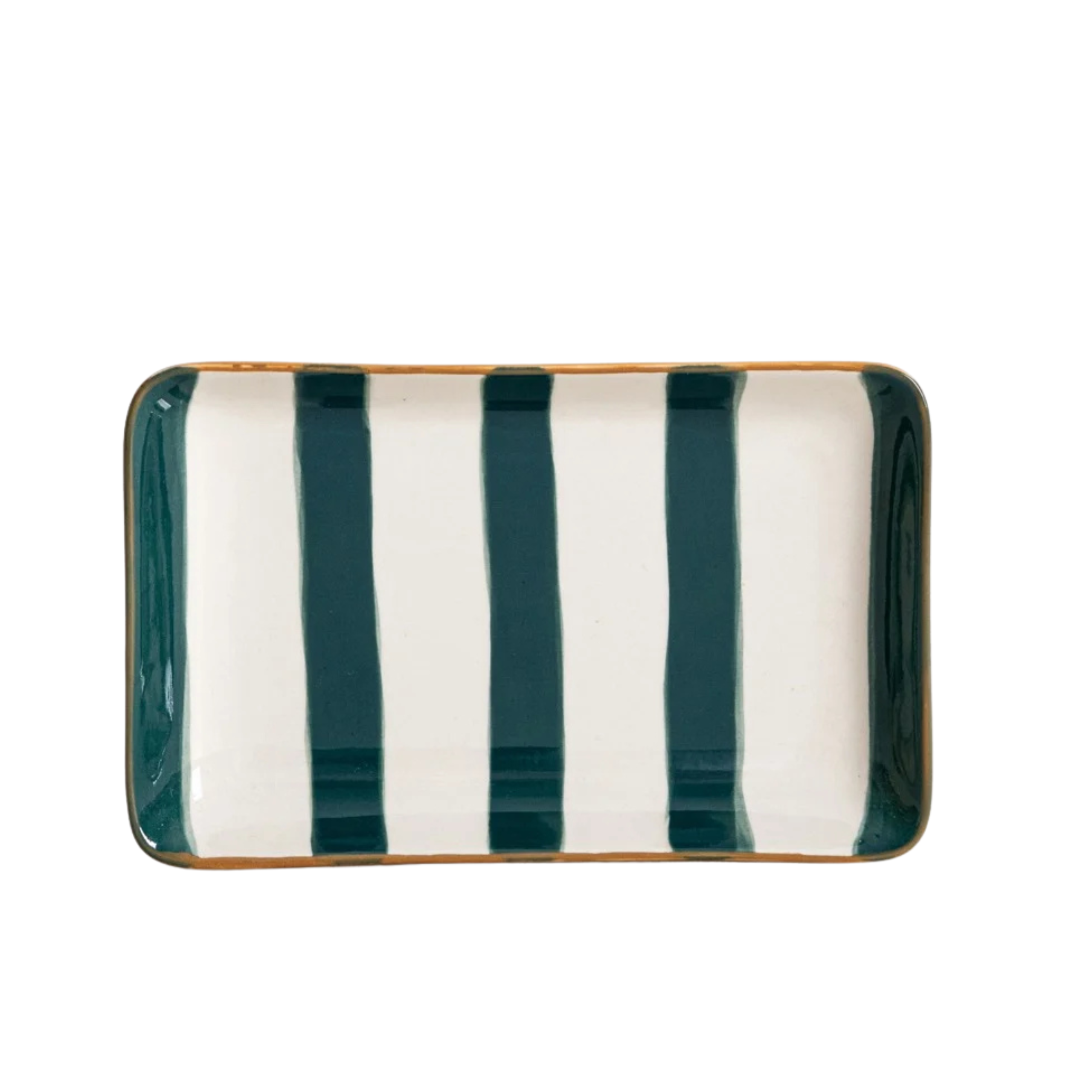 Talerz TORRIT w zielone paski 19x12 cm HOMLA