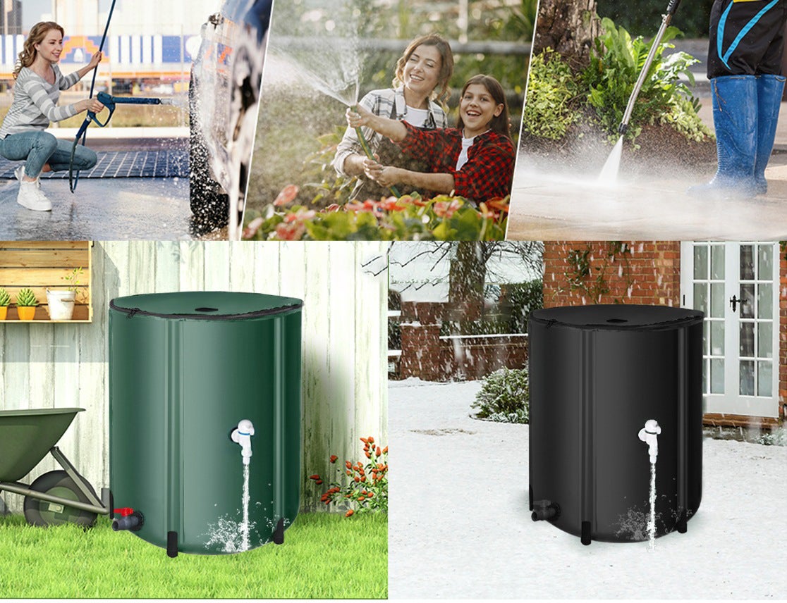 BETAFACE Seau à eau pliable, 50L, réservoir de stockage d'eau en PVC, avec robinet et filtre, résistant au soleil, pour le jardin et le camping (noir) - 7