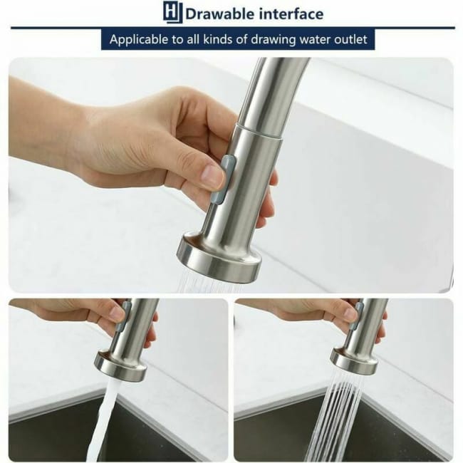 Grifo de ducha cromado mezclador de fregadero de cocina cabezal profesional con presion 2 funciones de chorro mezclador de cocina accesorio para Leroy Merlin