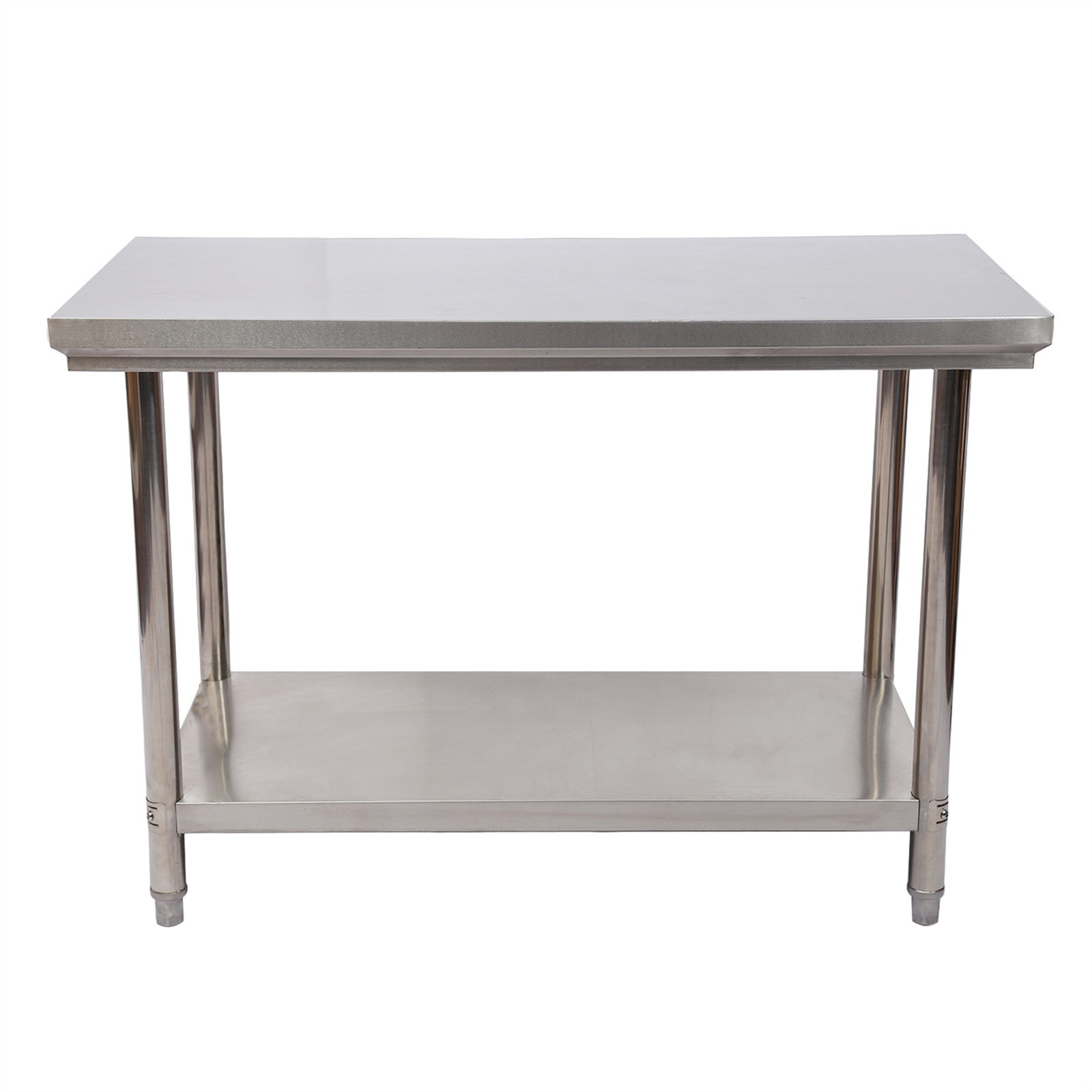Tavolo Da Lavoro In Acciaio Inox 100x60x85 Cm Con Ripiano Inferiore - Per Cucine Professionali, Laboratori, Piedi Regolabili