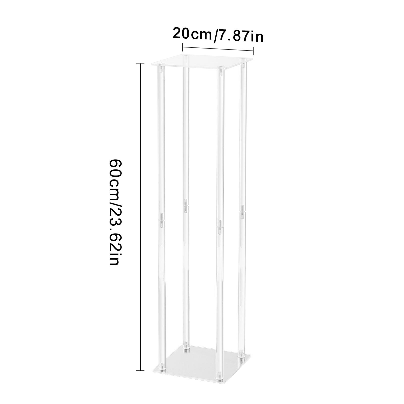 Lot de 10 supports fleurs mariage SucceBuy 60 cm (23,6 pouces), en acrylique stratifié et colonne vase, pièce maîtresse géométrique pour fête - 2