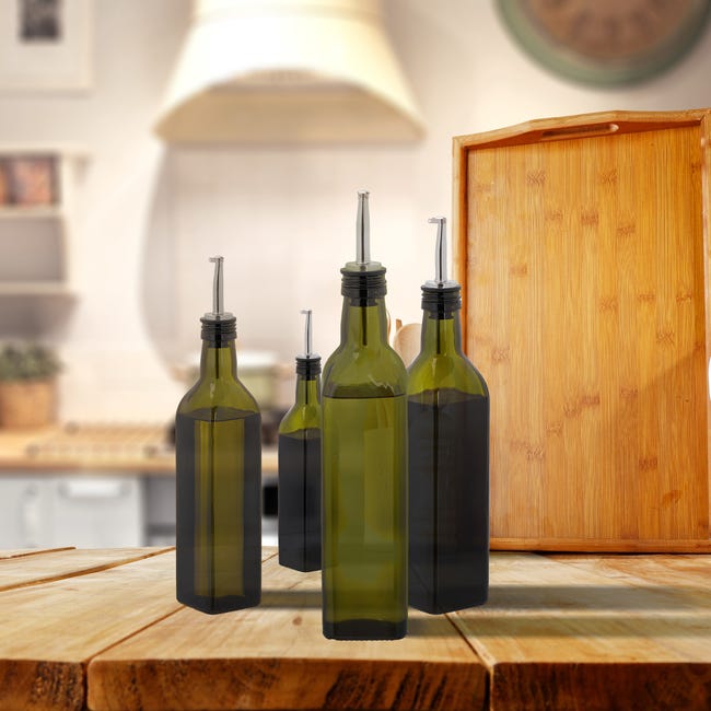 RB - Dispenser di olio e aceto, 2 in 1, per cucina, in vetro, olio e aceto 11 cm A1 RB - Dispenser di olio e aceto, 2 in 1, per cucina, in vetro, olio e aceto 11 cm A1