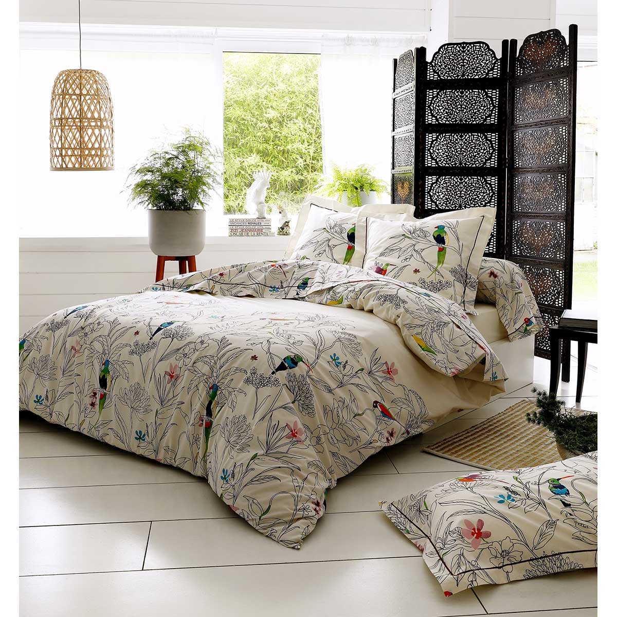 Housse de couette faune et flore - Ecru - 300x240 cm - Coton | Leroy Merlin