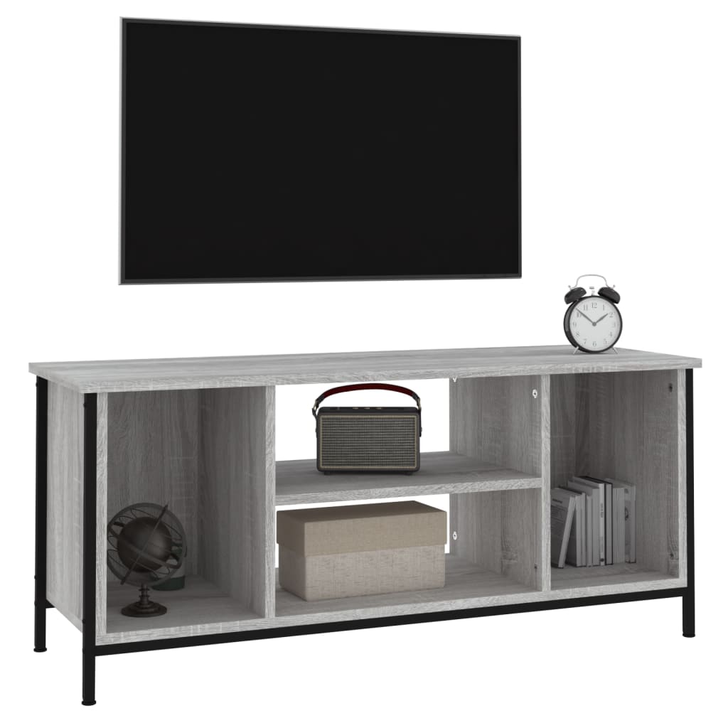 Meuble TV sonoma gris 102x35x45 cm bois d'ingénierie - 4
