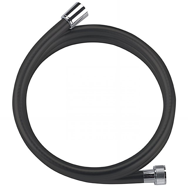 Flexible de douche PVC noir 1,50m, haute résistance, écrou tournant
