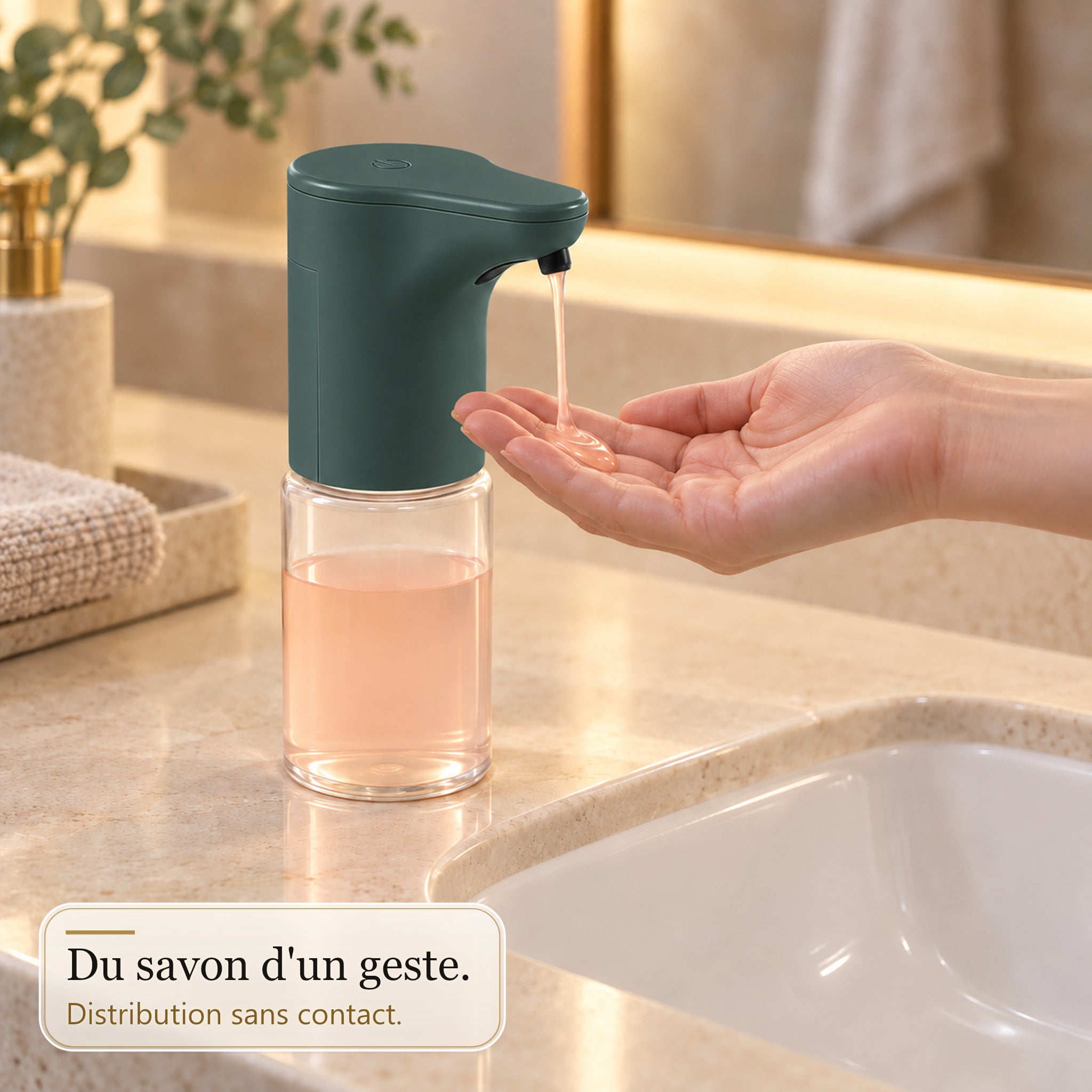 Distributeur automatique de savon liquide Elara Vert | Leroy Merlin