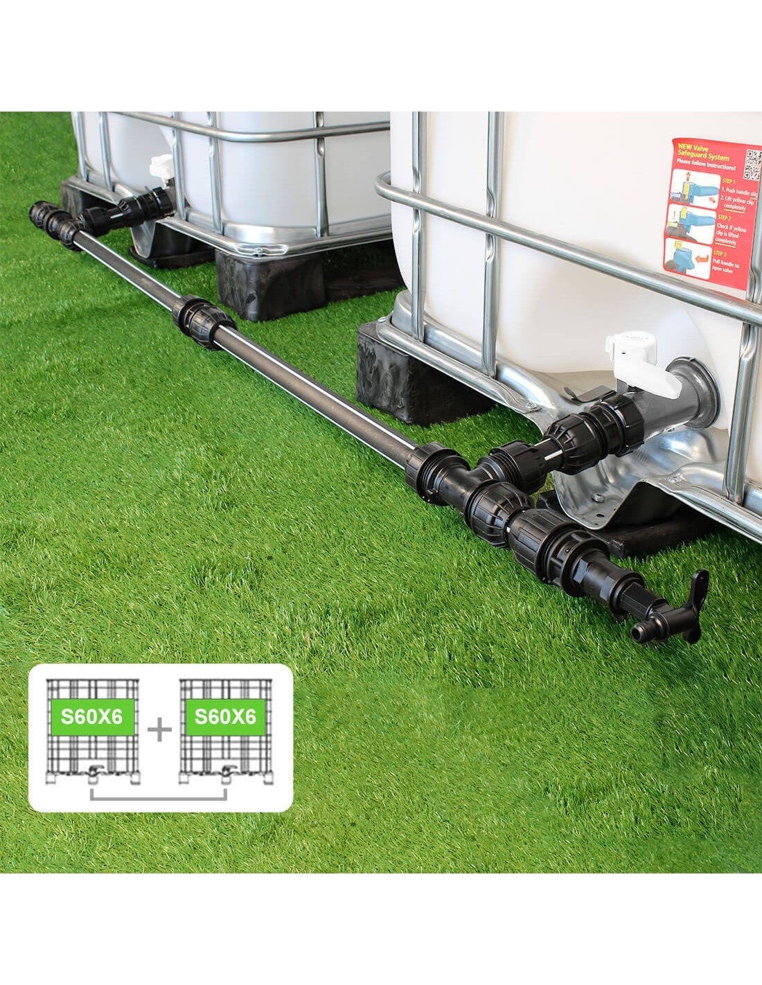 Kit Raccordement 2 Cuves eau 1000 L - S60X6 / S60X6 - 2
