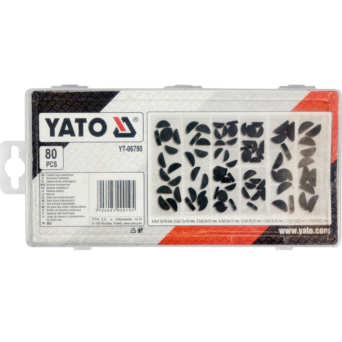 Lot De 80 Clavettes Demi-lune - Taille Mélangée 3x13 à 6x22 Mm, Pour Bricolage
