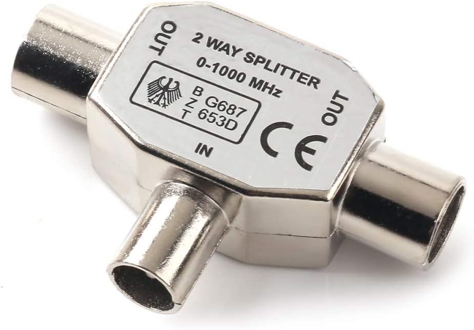 Mâle À Deux Femelle Coupleur Coaxial D'antenne TV, T/F Type Connecteur — free download