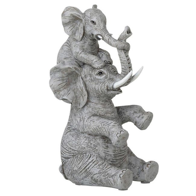 Statuette Déco Éléphant Assis 24cm Gris Statuette Déco Éléphant Assis 24cm Gris