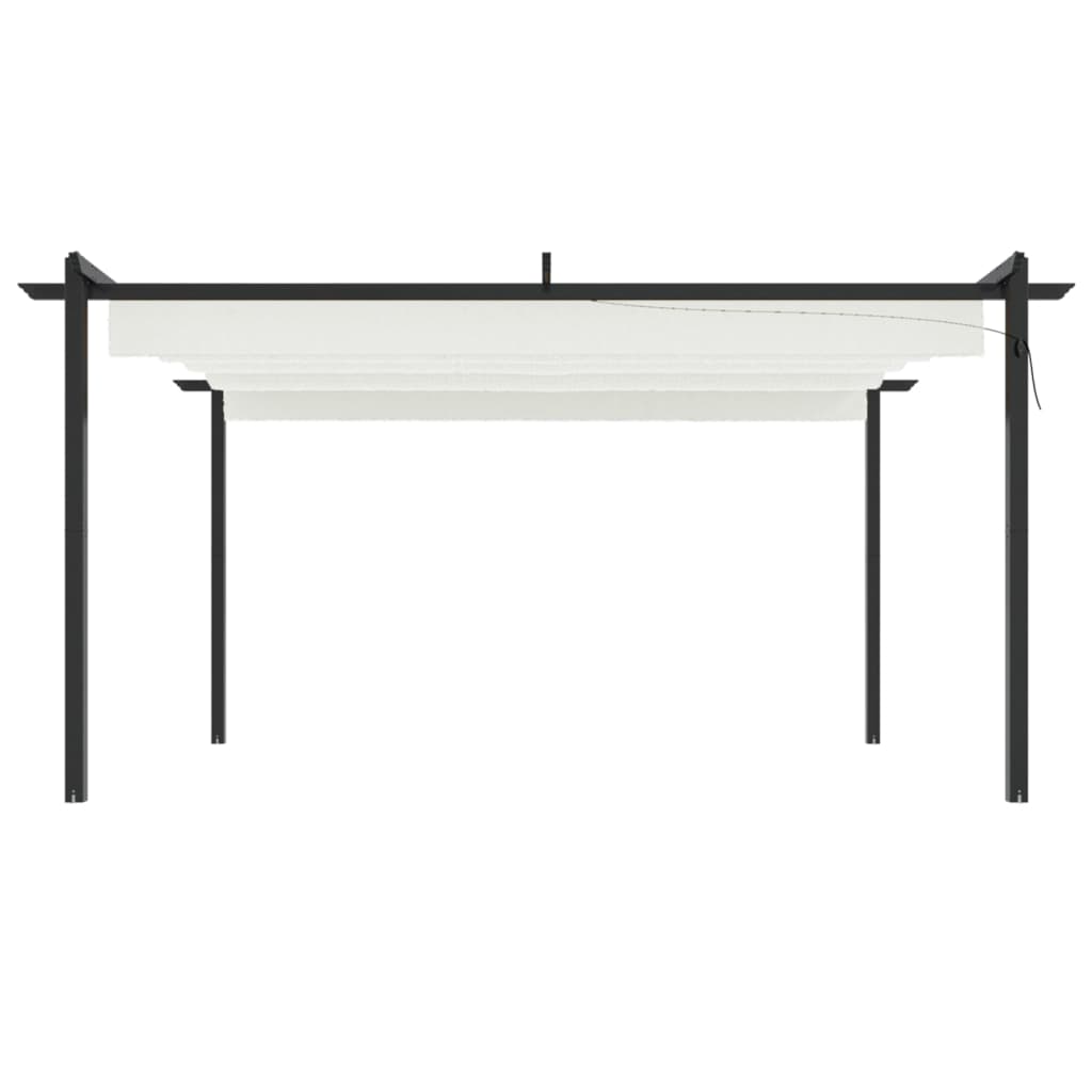 Tonnelle de jardin avec toit rétractable 4x3 m Crème - 3