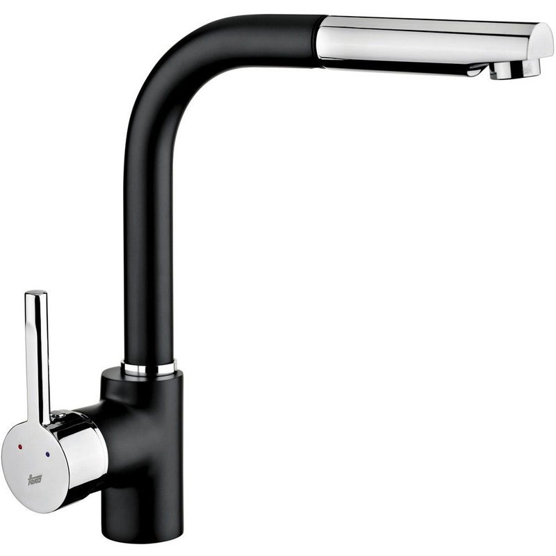 Bateria kuchenna jednouchwytowa z wyciąganą wylewką TEKA Ark w kolorze czarnym i chromowanym