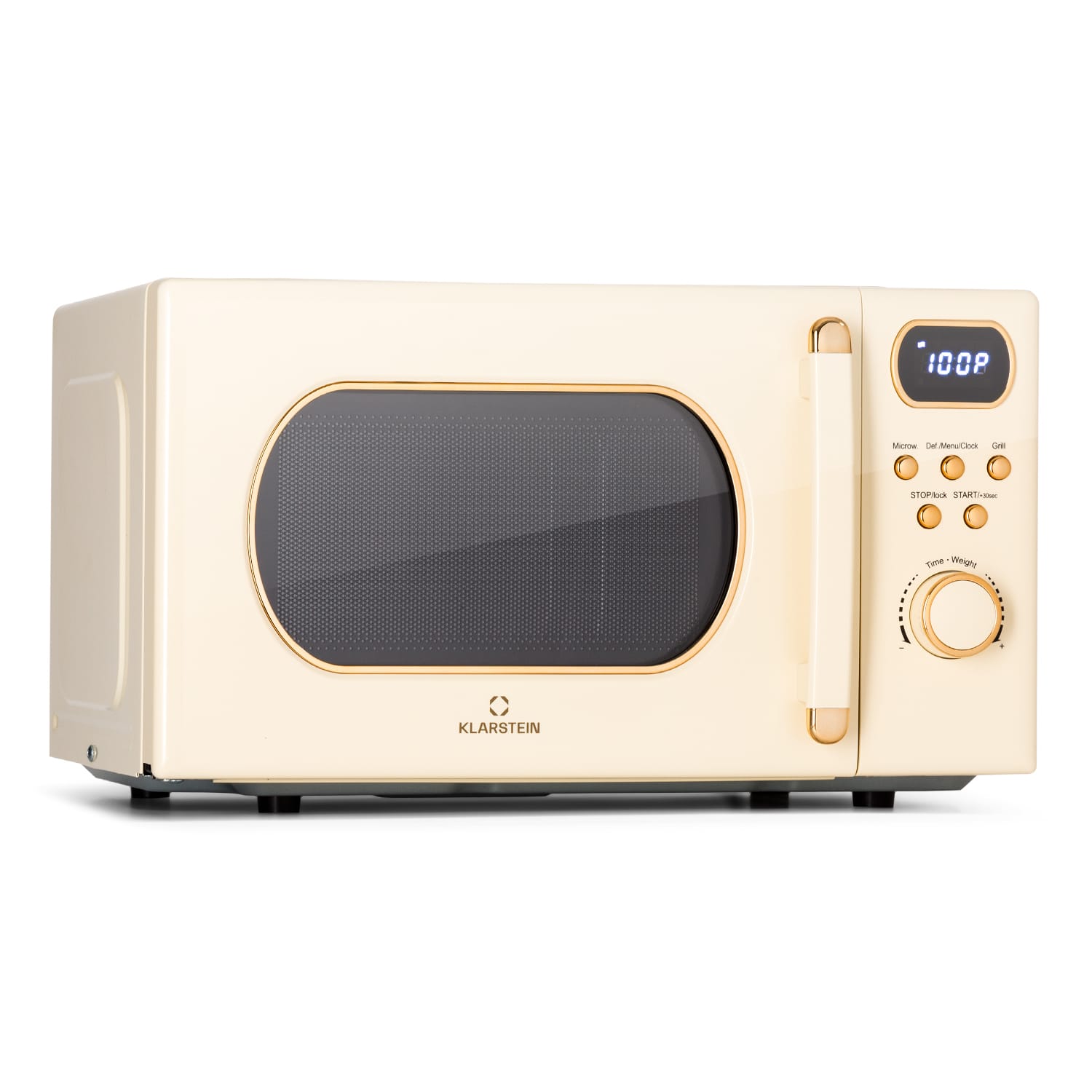Klarstein Julieta Microondas Con Grill 20 L 700 / 800 W Ø 25,5 Cm 8 Programas Vintage Crema , Leroy Merlin