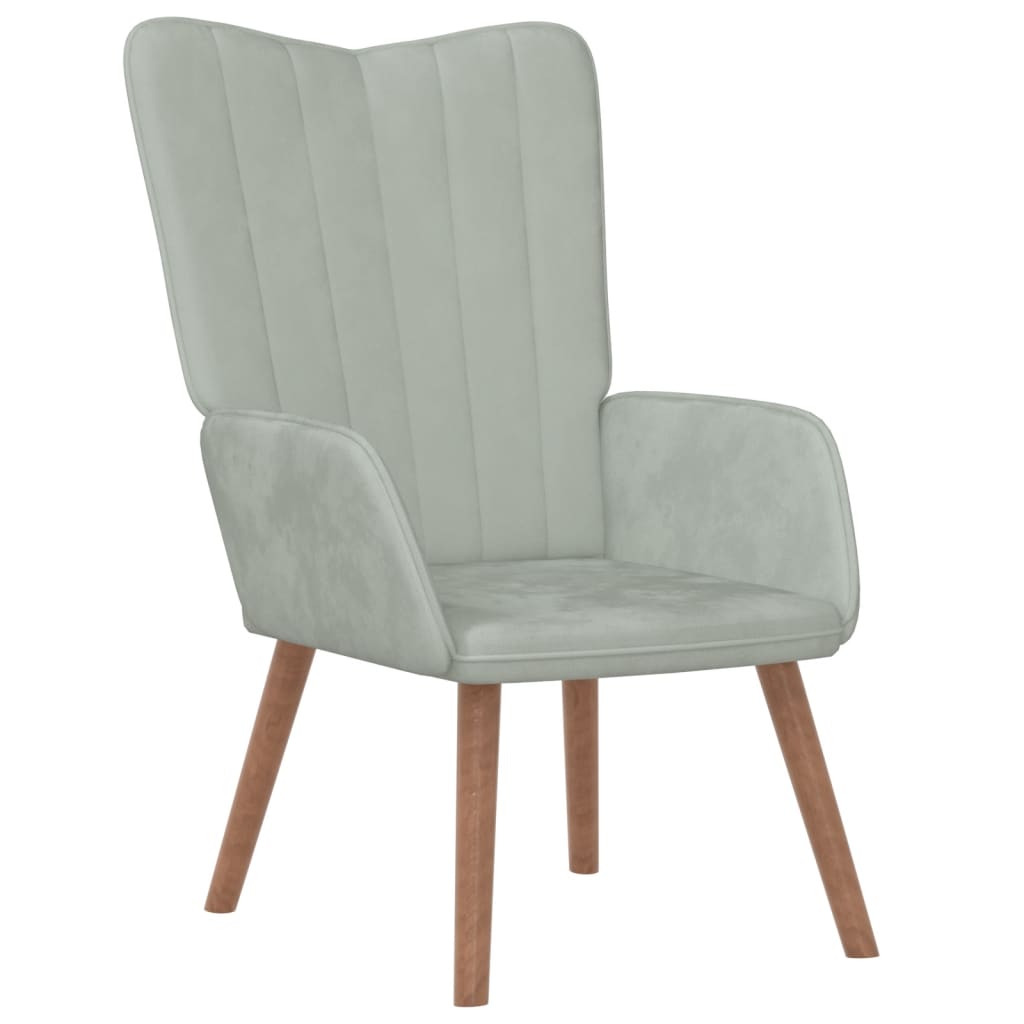 Sillón de relax   silla de relax   silla de relajación de terciopelo gris claro cfw991940