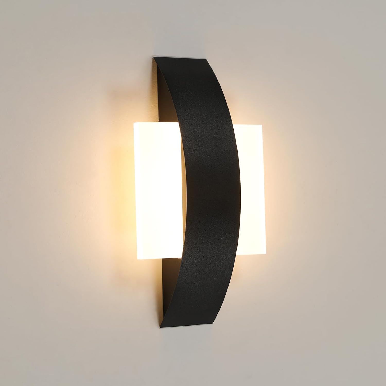 Komfortowa lampa ścienna LED do przedpokoju, 12W, 24 x 12cm, nowoczesna lampa ścienna z akrylu, ciepła biel 3000K, do przedpokoju, schodów, E