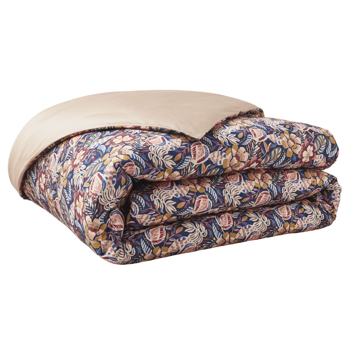 Housse de couette imprimée en satin de coton, Folk Flowers - 2