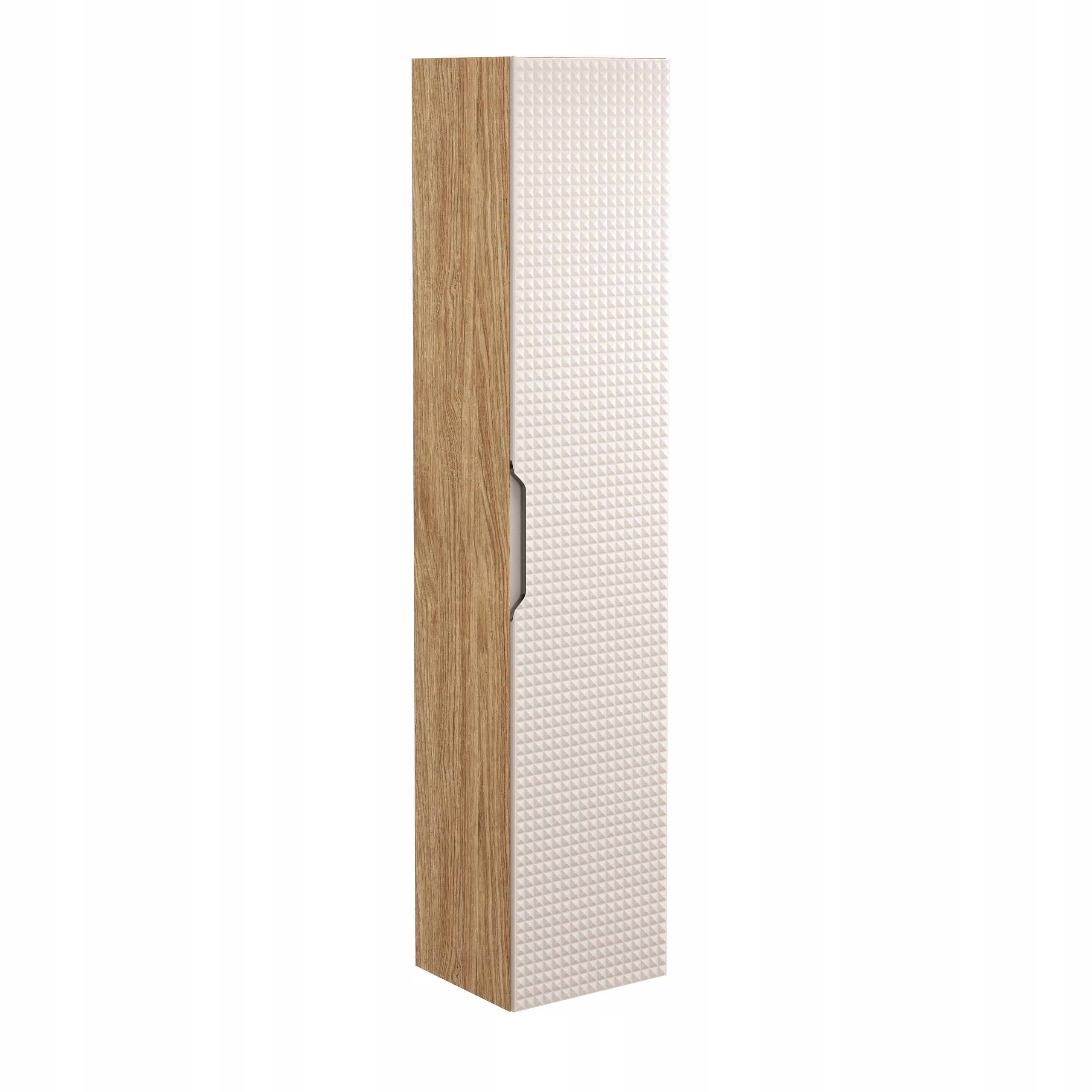 Słupek łazienkowy LUXOR 35 cm dąb olejowany beżowy front 3D MDF