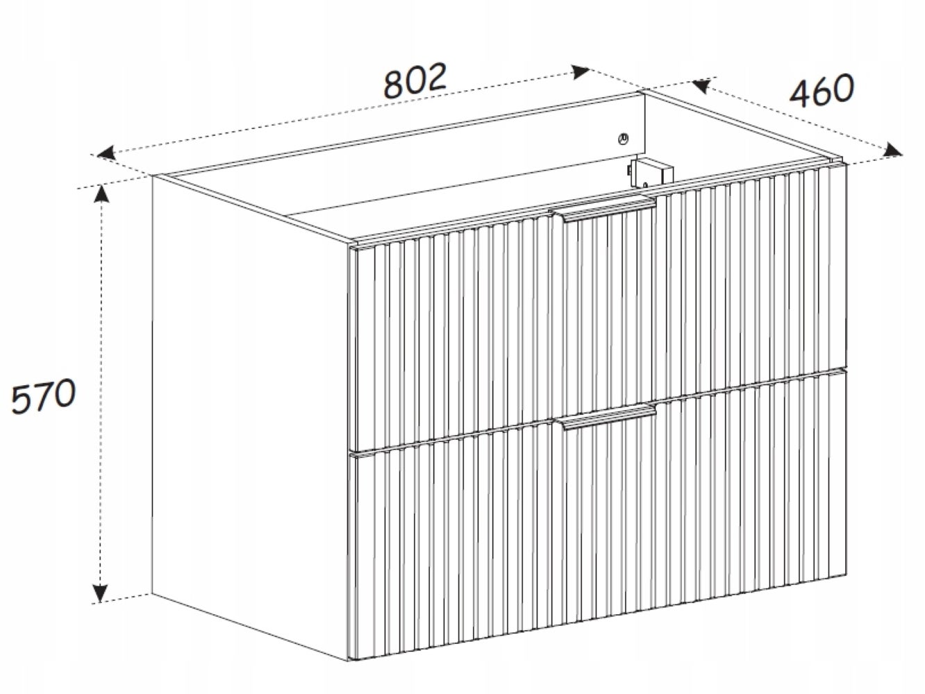 Meuble à suspendre FLOW couleur chêne avec le plan 80 cm - 8