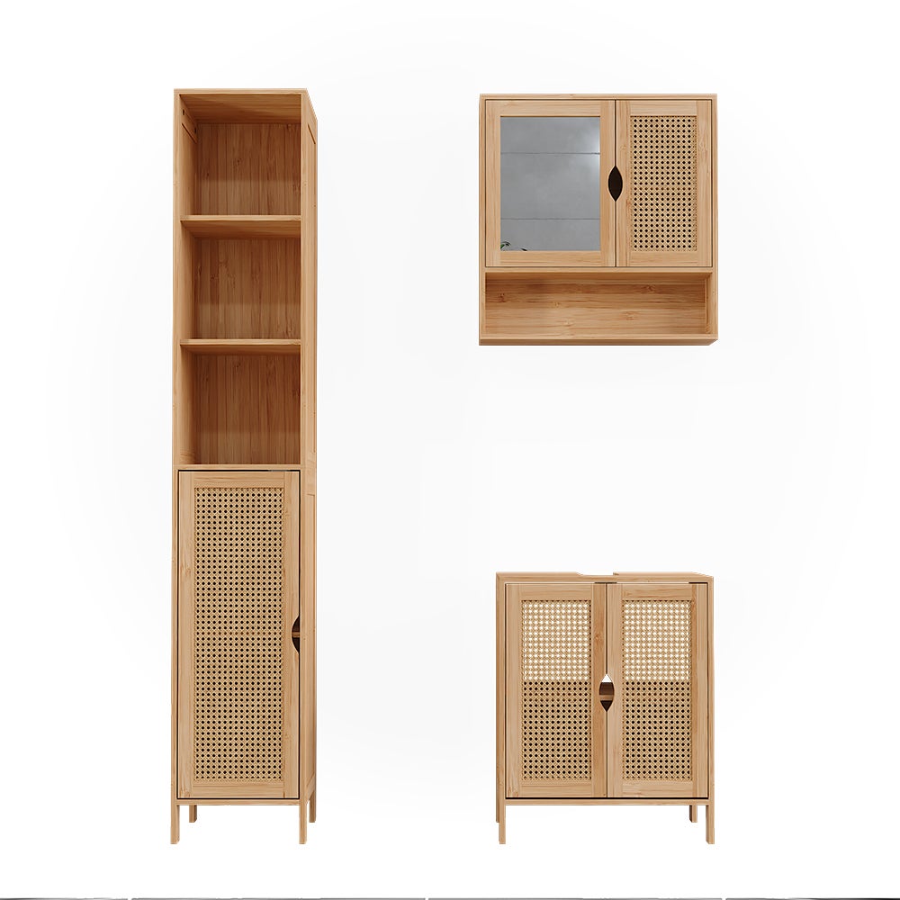 Vicco Badmöbel-Set Liora, Bambus, 3 części