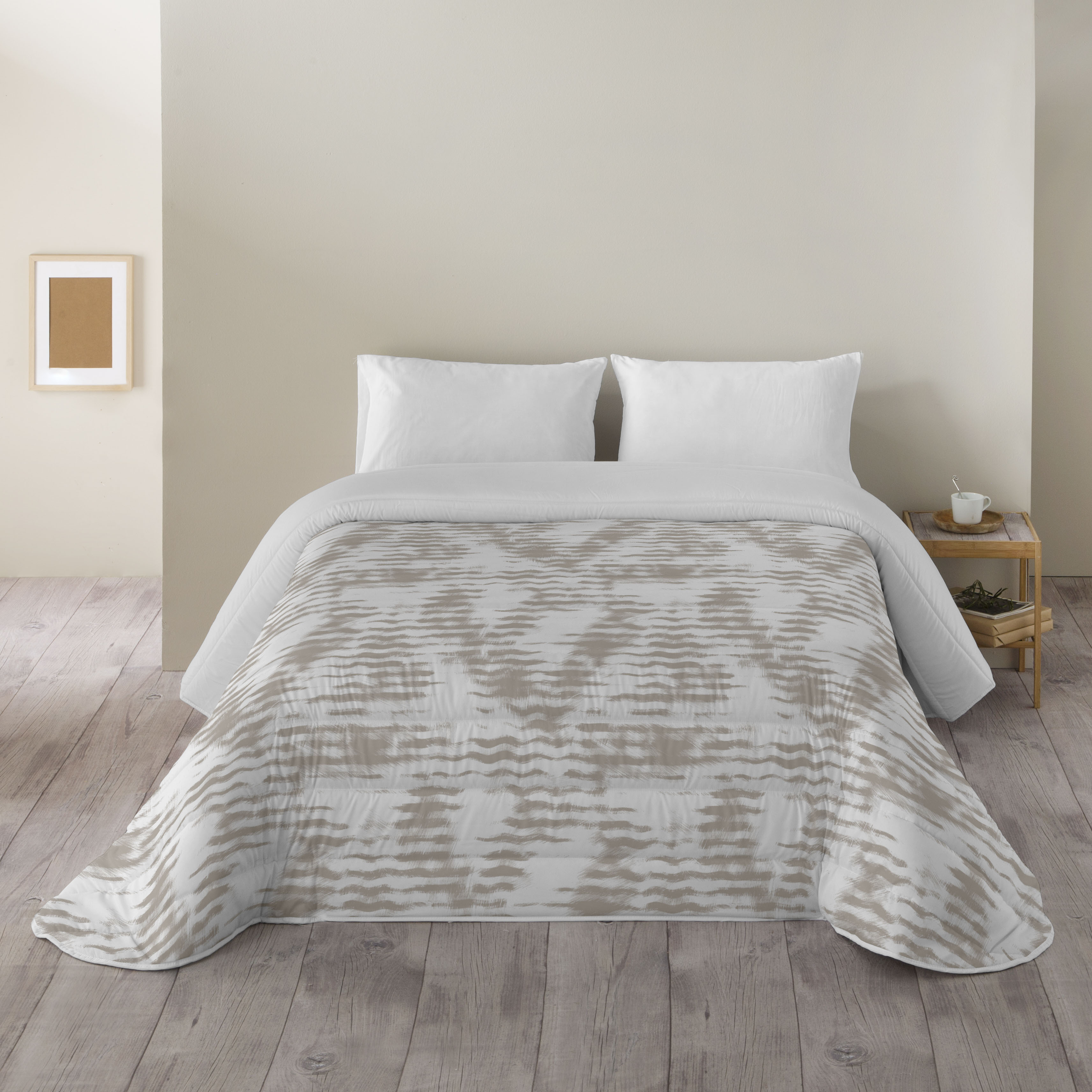 Sandal - edredón nórdico estampado - acolchado de gran confort y extrasuave - gramaje 300 gramos con tacto pluma - cama 90 -waves stone