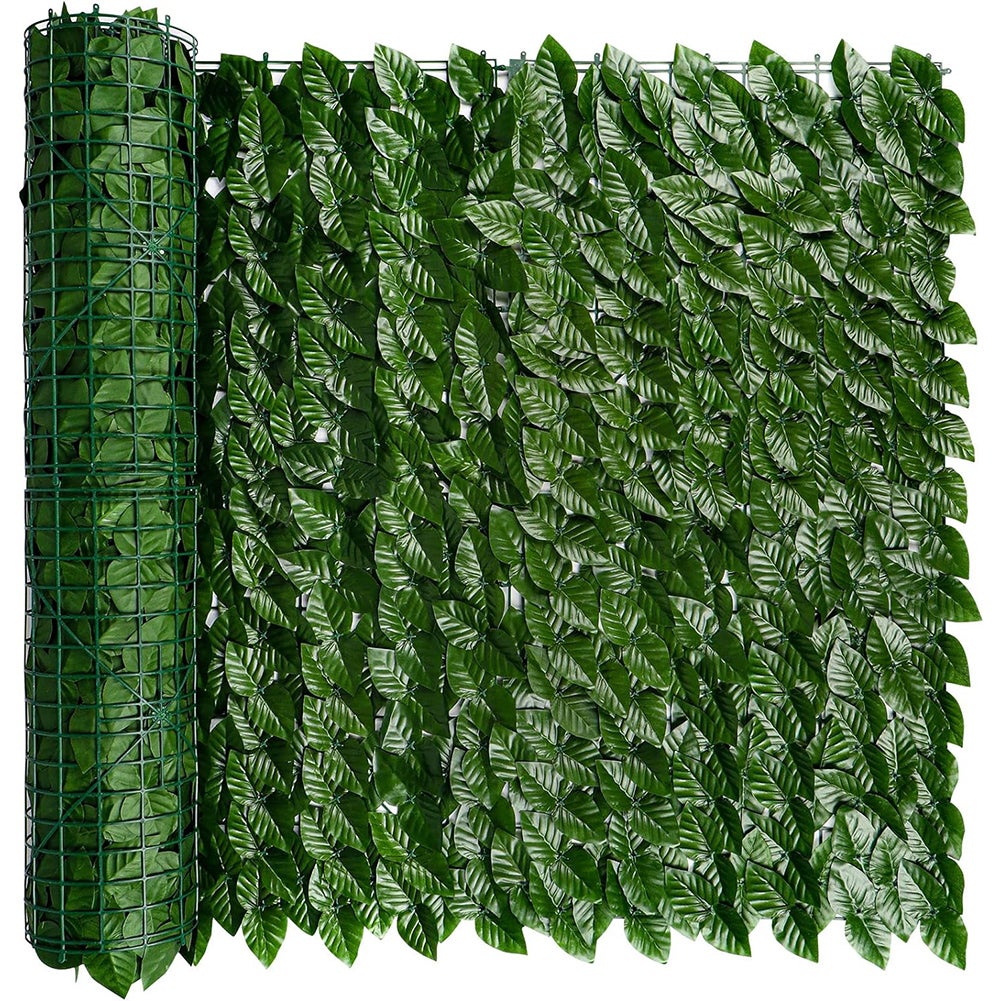 Siepe Artificiale Sintetica 1 x 3 metri Rotolo Anticaduta Rete foglie Edera - 4