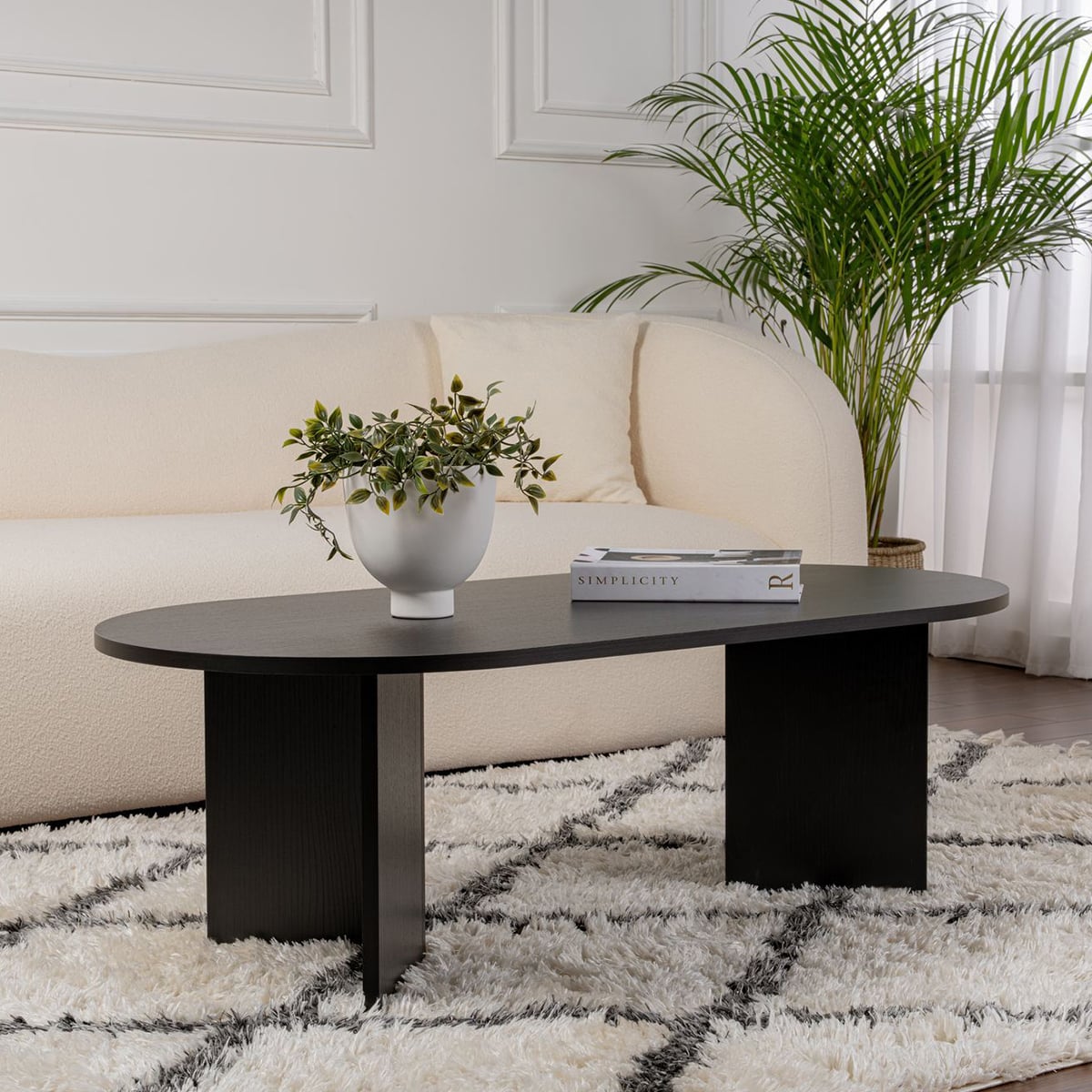 Mesa de centro moderna de melamina 119x60 cm Sable | Leroy Merlin