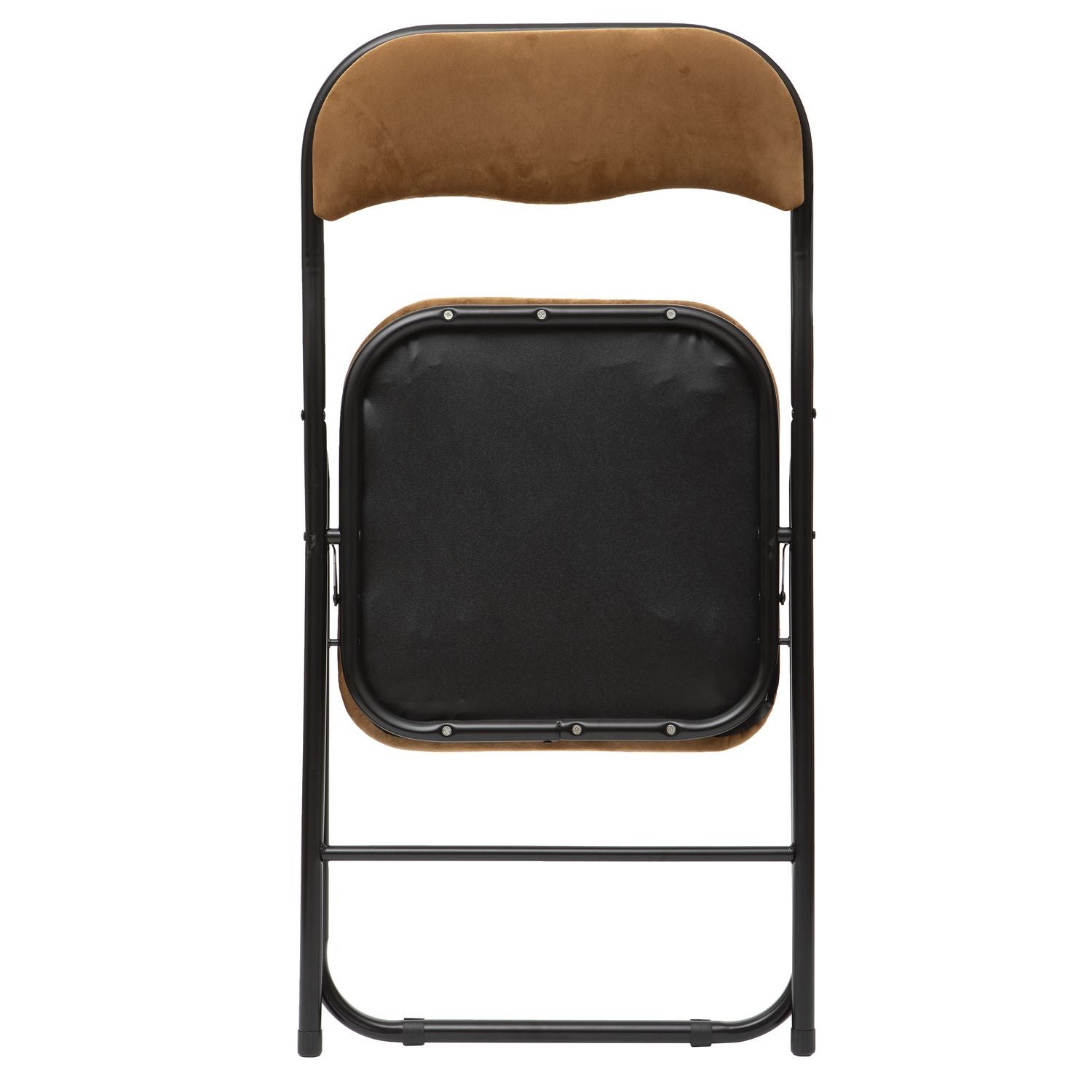 Lot de 6 Chaises pliantes effet velours - Ocre doré - 2