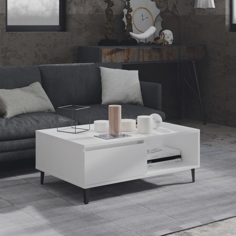 Zdjęcia - Stolik kawowy VidaXL , biały, 90x60x35 cm, materiał drewnopochodny