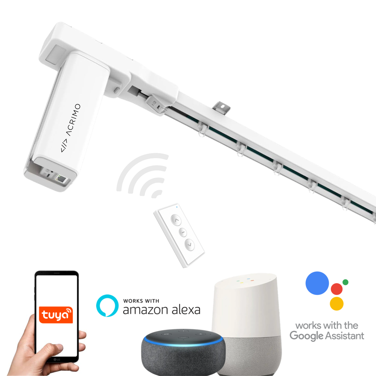ACRIMO Kit Rail de Rideau Motorisé WiFi 3m | Leroy Merlin