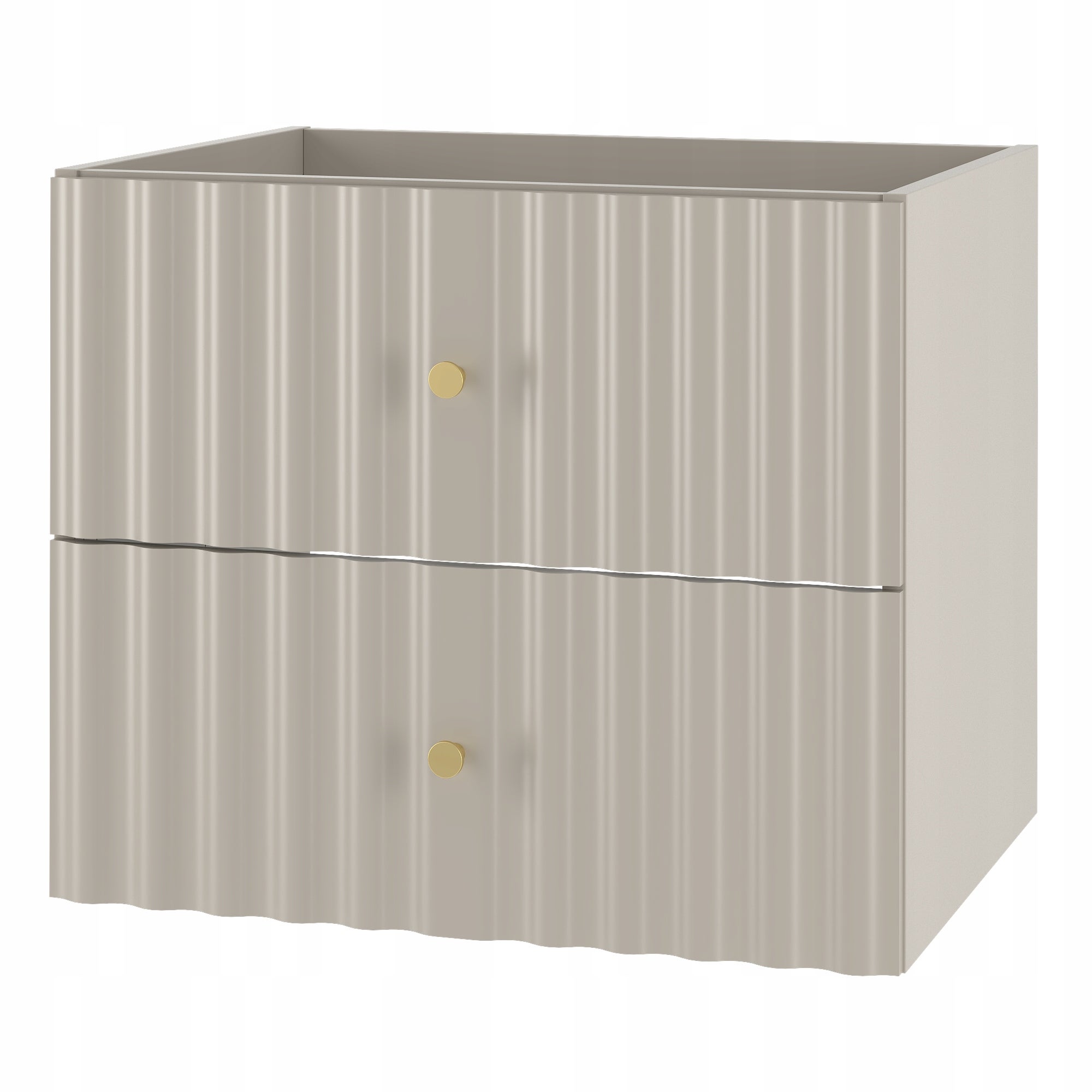 Szafka łazienkowa AQUA 60 cm kaszmir ryflowane fronty złoty uchwyt