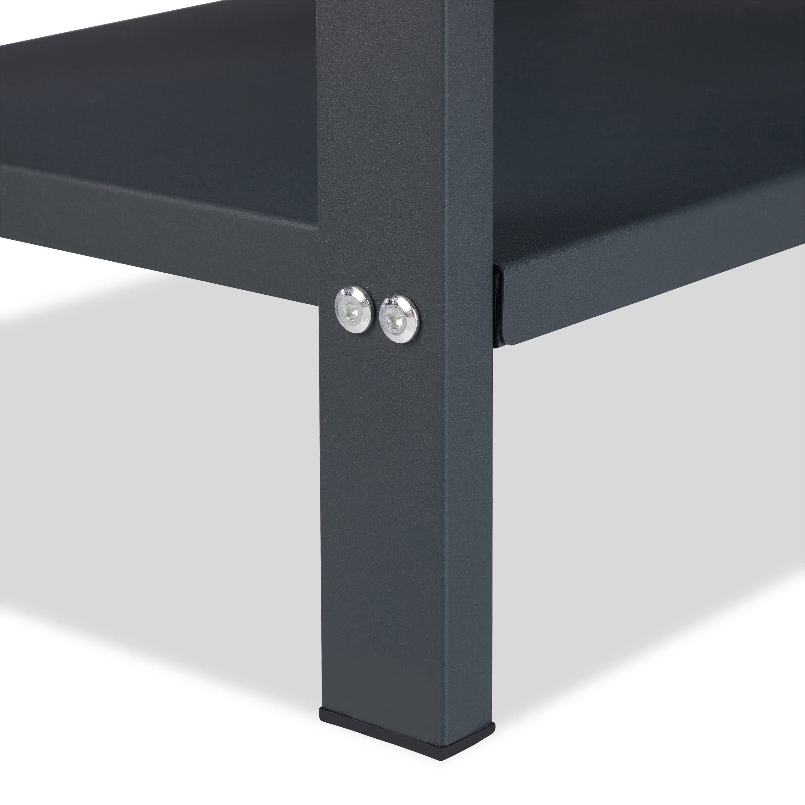 Relaxdays Etagère Cheminée 100x40x30 cm étagère à bûches 2 niveaux bois porte-bûches range buche 4 crochets, anthracite - 8