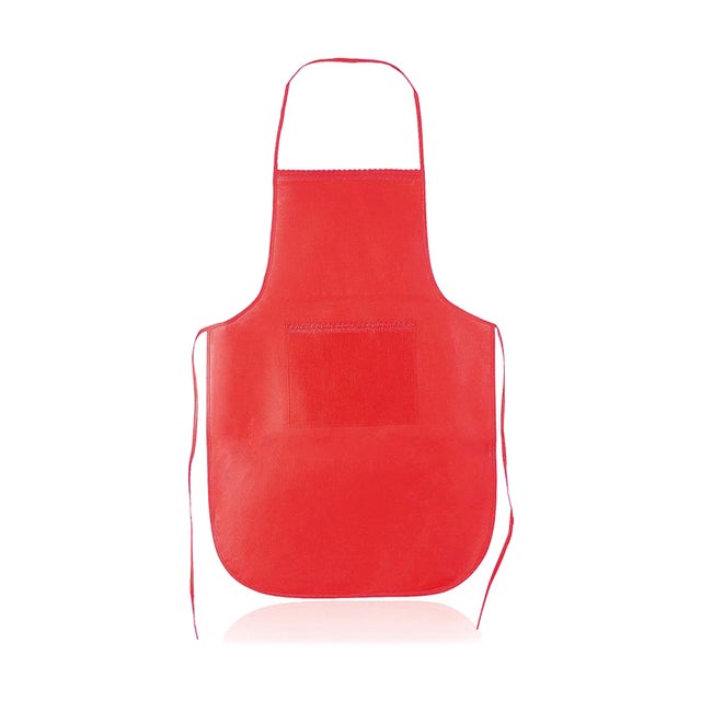 Chef, grembiule con tasca frontale e cinghie di regolazione. Taglio sopra il ginocchio. 50x2x73 centimetri. colore rosso DAM